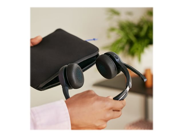 Cisco Headset 722 - Headset - on-ear - Bluetooth - wireless - carbon black - with charging stand - Cisco Webex Certified