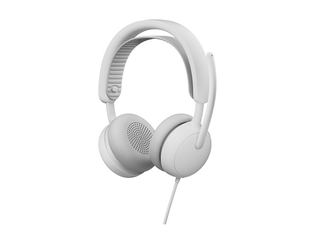 Logitech Zone Wired 2 - Headset - on-ear - wired - active noise cancelling - off-white