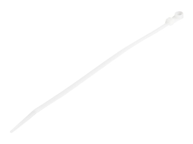 StarTech.com 20cm(8\") Cable Ties with Mounting Hole, 4mm(1/8\") wide, 52mm(2\") Bundle Diameter, 22kg(50lb) Tensile Strength, Nylon 66 Self Locking Ties with Screw Hole, UL Listed, 100 Pack - UL94 V-2 Rated - TAA (CBMZTS10N8) - Cable tie - 21.9 cm - white - TAA Compliant (pack of 100)