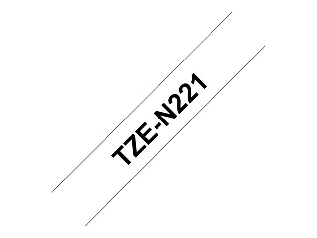 Brother TZe-N221 - Black on white - Roll (0.9 cm x 8 m) 1 cassette(s) non-laminated tape - for Brother PT-D600, H110, P-Touch PT-1005, 1010, D210, D450, E310, E550, H110, P900, P950