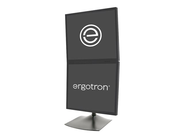 Stand for dual flat panel - aluminium, steel - black - screen size: up to 27\" - mounting interface: 100 x 100 mm, 75 x 75 mm