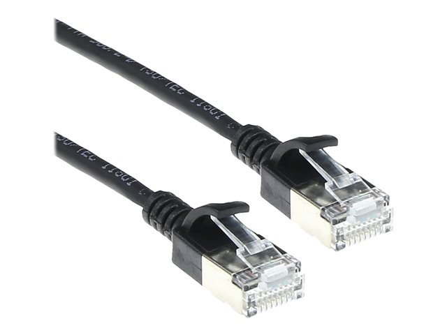 Zwarte 2 meter LSZH U/FTP CAT6A datacenter slimline patchkabel snagless met RJ45 connectoren - PolyBag