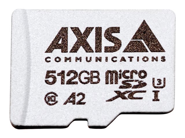 AXIS Surveillance - Flash memory card (microSDXC to SD adapter included) - 512 GB - A2 / UHS-I U3 / Class10 - microSDXC UHS-I - white (pack of 10) - for AXIS D3110, M3085, M3086, M3215, M5075, M7116, Q1656, Q1715, Q1942, Q6100, P37 Series