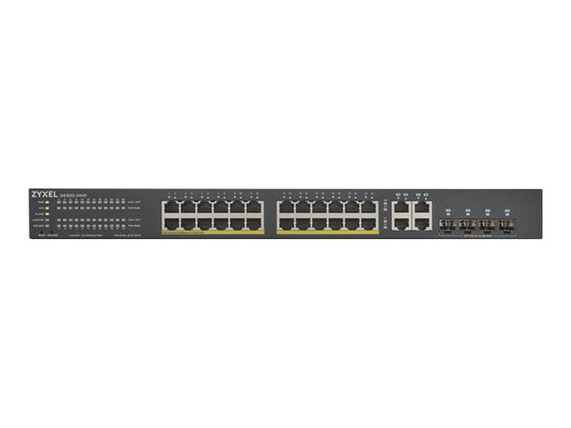 Zyxel GS1920-24HPv2 - Switch - smart - 24 x 10/100/1000 (PoE+) + 4 x combo Gigabit SFP + 4 x 10/100/1000 - rack-mountable - PoE+ (375 W)