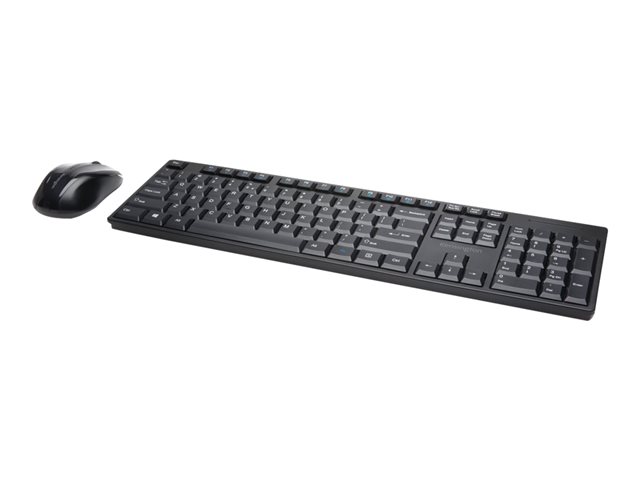 Kensington Pro Fit Low-Profile Desktop Set - Keyboard and mouse set - wireless - 2.4 GHz - French - black