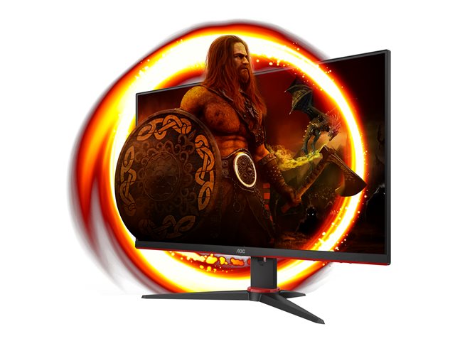 AOC Gaming 24G2SPAE/BK - G2 Series - LED monitor - gaming - 23.8" - 1920 x 1080 Full HD (1080p) @ 165 Hz - IPS - 300 cd/m² - 1000:1 - 1 ms - 2xHDMI, VGA, DisplayPort - speakers - black, red