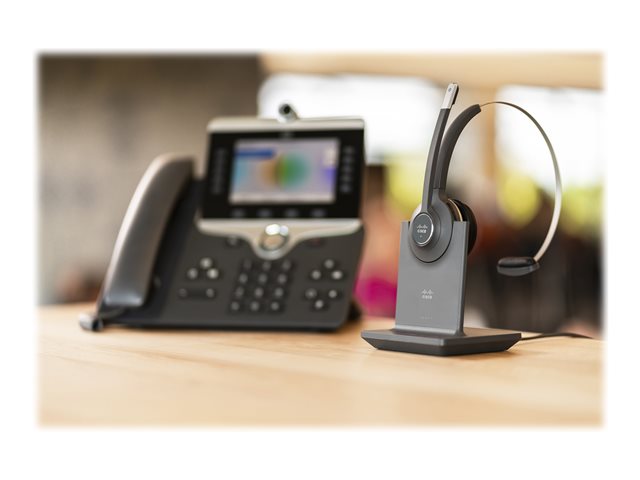 Cisco 561 Wireless Single - Headset - on-ear - convertible - DECT 6.0 - wireless - with Standard Base Station - remanufactured