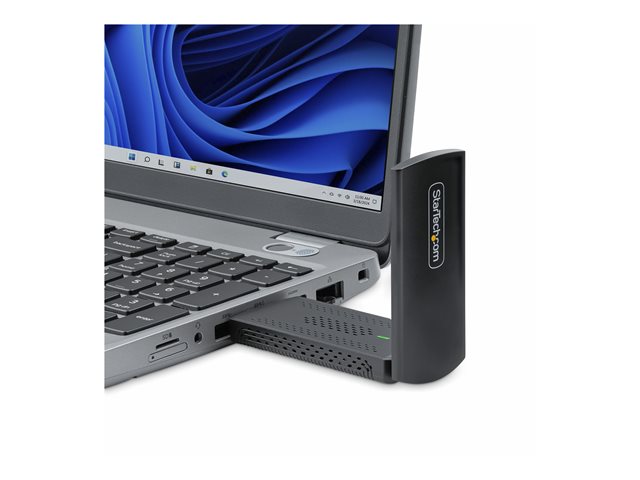 StarTech.com Wi-Fi 6E USB Adapter/Dongle, For Desktop/Laptop PC, Wireless NIC w/Foldable Antenna, WiFi Adapter Supports 802.11 b/g/n/ac/ax, 2.4/5/6 GHz Network Compatible - Network adapter - USB 3.0 - Wi-Fi 6E - black