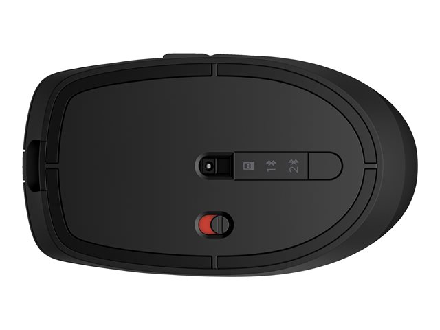 HP 715 - Mouse - multi-device, rechargeable - 7 buttons - wireless, wired - Bluetooth 3.0, 2.4 GHz - USB wireless receiver - black