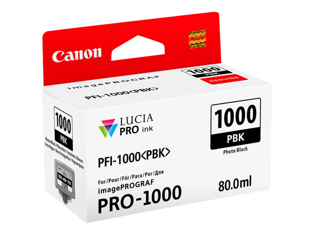 Canon PFI-1000 PBK - 80 ml - photo black - original - ink tank - for imagePROGRAF PRO-1000
