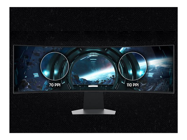 Samsung Odyssey OLED G9 S49DG954SU - G95SD Series - OLED monitor - Smart - gaming - curved - 49\" - 5120 x 1440 Dual Quad HD @ 240 Hz - 250 cd/m² - 1000000:1 - HDR10+ Gaming, HDR10 - 0.03 ms - DisplayPort, Micro HDMI, HDMI - speakers - silver