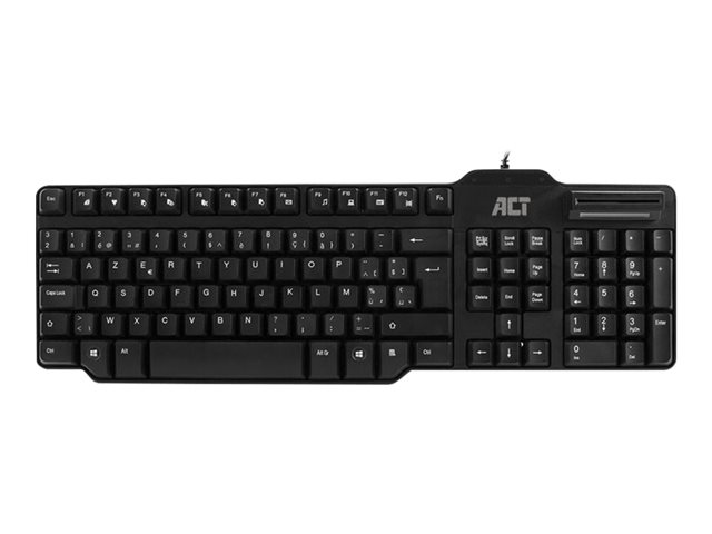 ACT AC5475 - Toetsenpaneel - met slimme lezer identiteitskaart - USB - AZERTY - Belgisch - zwart