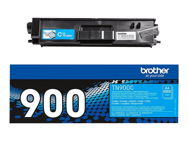 Brother TN900C - Cyan - original - toner cartridge - for Brother HL-L9200CDWT, HL-L9300CDWT, HL-L9300CDWTT, MFC-L9550CDW, MFC-L9550CDWT