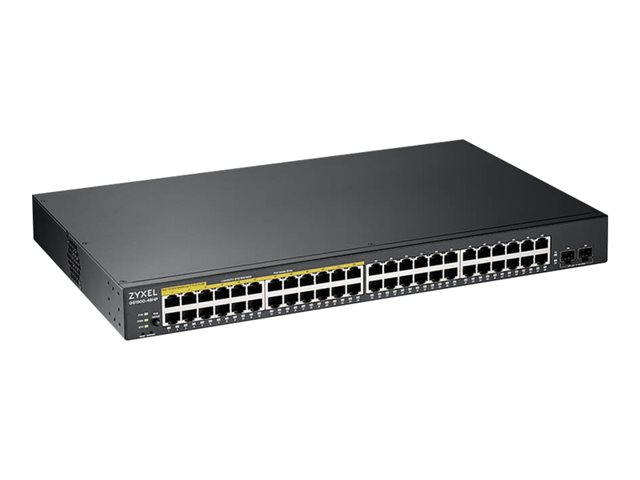 Zyxel GS1900 Series GS1900-48HPv2 - Switch - smart - 48 x 10/100/1000 (24 PoE+) + 2 x Gigabit SFP (uplink) - rack-mountable, desktop - PoE+ (170 W)