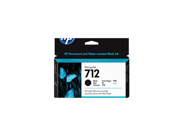 HP 712 - 80 ml - black - original - DesignJet - ink cartridge - for DesignJet Studio, T210, T230, T250, T630, T650