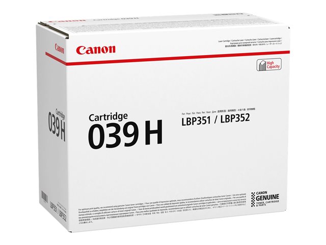 Canon 039 H - Black - original - toner cartridge - for imageCLASS LBP351dn, LBP351x, LBP352dn, LBP352x, i-SENSYS LBP351x, LBP352x, Satera LBP351i
