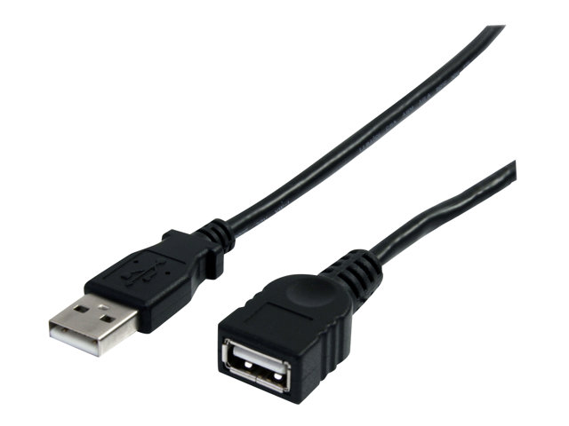 StarTech.com 10 ft Black USB 2.0 Extension Cable A to A - 10ft USB 2.0 Extension Cable - 10ft USB male female Cable (USBEXTAA10BK) - USB extension cable - USB (M) to USB (F) - USB 2.0 - 3 m - black - for P/N: 35FCREADBK3, ICUSB2321F, ICUSB232PRO, ICUSB232V2, LTUB1MBK, MSDREADU2OTG, UUSBOTG