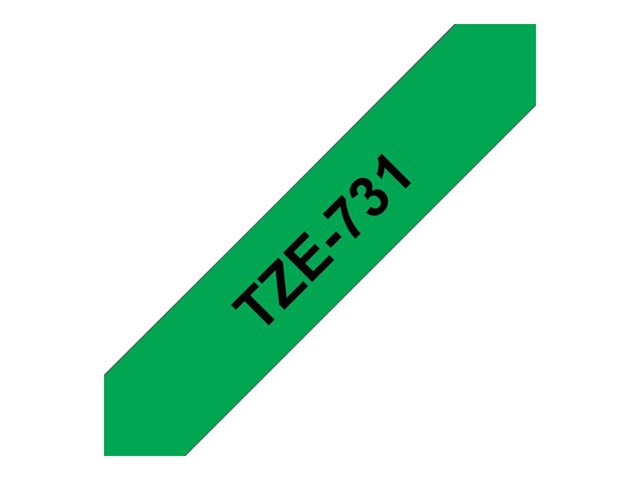 Brother TZe-731 - Black on green - Roll (1.2 cm x 8 m) 1 cassette(s) laminated tape - for Brother PT-D210, D600, H110, P750, P-Touch PT-1005, D450, E310, P-Touch Cube Pro PT-P910