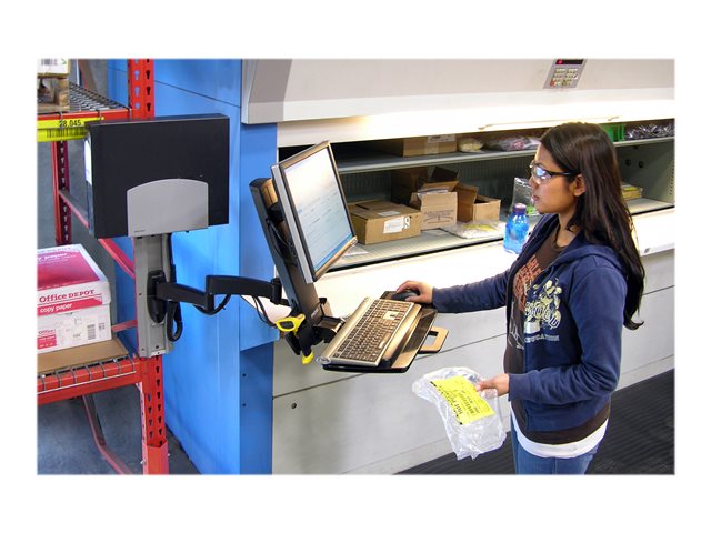 Ergotron 200 Series - Mounting kit (articulating arm, keyboard tray with left/right mouse tray, barcode scanner holder) - for LCD display / PC equipment - steel - black - screen size: up to 24\" - wall-mountable