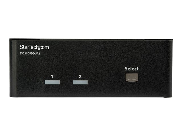 StarTech.com 2-Port DisplayPort KVM Switch - Dual-Monitor - 4K 60 - with Audio & USB Peripheral Support - DP 1.2 - USB Hub (SV231DPDDUA2) - KVM / audio / USB switch - 2 x KVM / audio / USB - 1 local user - desktop - AC 120/230 V / DC 12 V - for P/N: SVA12M2NEUA, SVA12M5NA