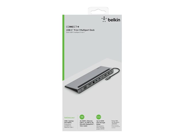 Belkin CONNECT 11-in-1 - Multiport dock - USB-C - VGA, HDMI, DP - 1GbE