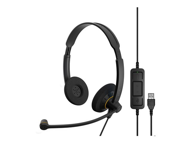 EPOS IMPACT SC 60 USB ML - Headset - on-ear - wired - USB - black with orange colour highlights