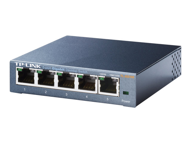 TP-Link TL-SG105 5-Port Metal Gigabit Switch - Switch - unmanaged - 5 x 10/100/1000 - desktop