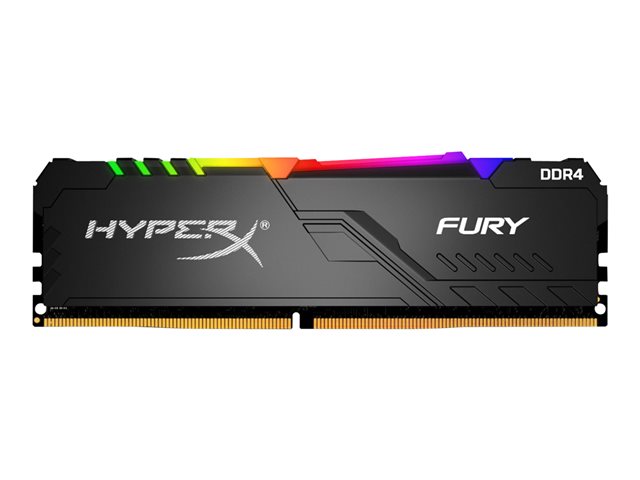 HyperX FURY RGB - DDR4 - kit - 32 GB: 2 x 16 GB - DIMM 288-pin - 3200 MHz / PC4-25600 - CL16 - 1.35 V - unbuffered - non-ECC - black