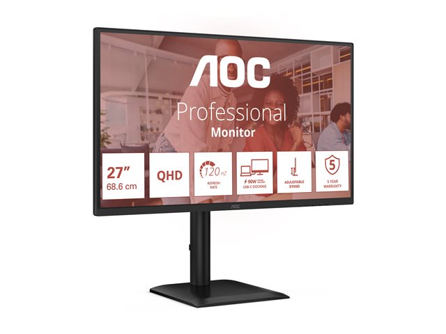 27' 16:9 IPS 120Hz 2560x1440 HAS 150mm   HDMI x 1x 2.0 DP x 1x 1.4 1 x USB-C (DP Alt Mode, USB3.2 Gen 1, 5G, w/adaptive Sync)