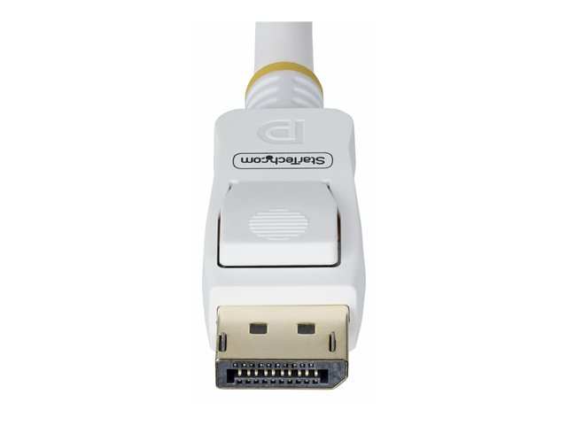 StarTech.com 10ft White VESA Certified DisplayPort 1.2 Cable with Latches - DisplayPort cable - DisplayPort (M) latched to DisplayPort (M) latched - DisplayPort 1.2 - 3 m - 4K60Hz support, 2K144Hz support, 1080p support 240Hz, halogen-free, passive - white