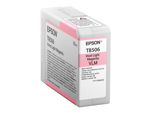 Epson T8506 - 80 ml - vivid light magenta - original - ink cartridge - for SureColor SC-P800