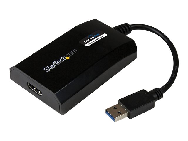 StarTech.com USB 3.0 to HDMI External Video Card Adapter - DisplayLink Certified - 1920x1200 - MultiMonitor Graphics Adapter - Supports Mac & Windows (USB32HDPRO) - Adapter cable - USB Type A male to HDMI female - 16 cm - black - 1920 x 1200 (WUXGA) support - for P/N: HDDVIMM3, HDMM12, HDMM15, HDMM1MP, HDMM2MP, HDMM3, HDMM3MP, HDMM50A, HDMM6, HDPMM50