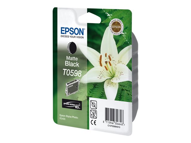 Epson T0598 - 13 ml - matte black - original - blister - ink cartridge - for Stylus Photo R2400