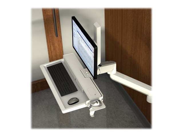 Ergotron CareFit Combo System - Mounting kit (articulating arm, keyboard tray, wall mount base, track mount adapter, track mount bracket, wall track 34\", wall track covers) - modular - for LCD display / PC equipment - aluminium, plastic - white - screen size: up to 27\" - wall-mountable