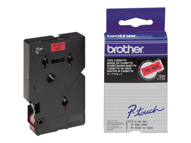 Brother - Black, red - Roll (1.2cm x 7.7m) 1 pcs. printer tape - for P-Touch PT-15, PT-20, PT-2000, PT-3000, PT-500, PT-5000, PT-6, PT-8, PT-8E