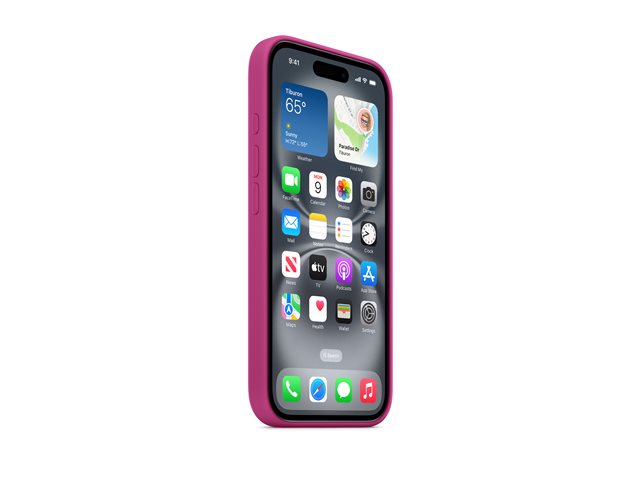 Apple - Back cover for mobile phone - MagSafe compatibility - silicone - Fuchsia - for iPhone 16