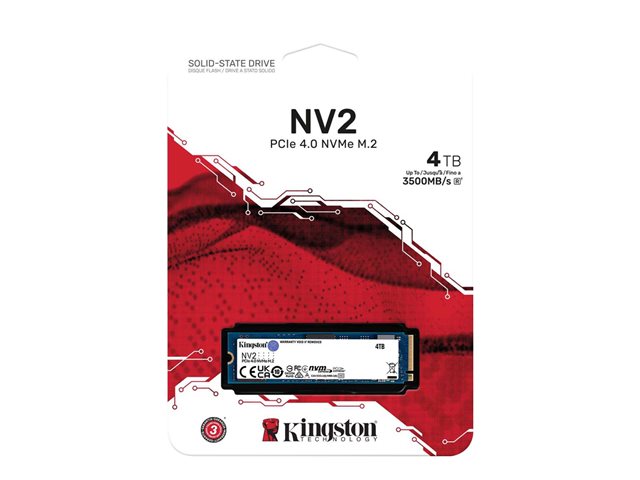 Kingston NV2 - SSD - 4 TB - internal - M.2 2280 - PCIe 4.0 x4 (NVMe) - for Intel Next Unit of Computing 12 Pro Kit - NUC12WSKi5