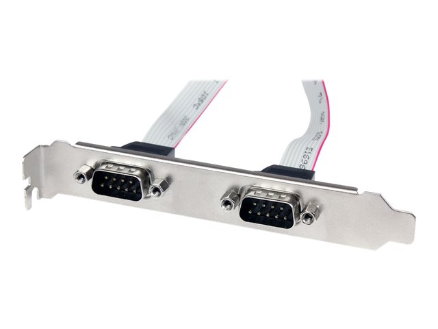 StarTech.com 2 Port 16in DB9 Serial Port BRacket to 10 Pin Header - DB9 bRacket - DB9 Header - Serial Port bRacket (PLATE9M2P16) - Serial panel - DB-9 (M) to 10 PIN IDC (F) - 40.64 cm - grey