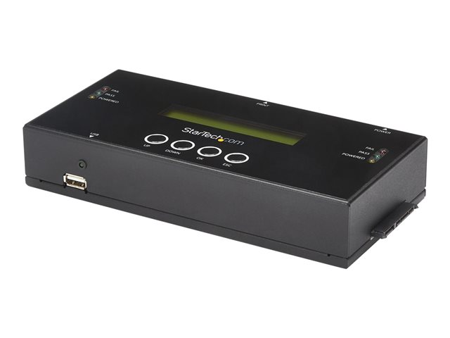 StarTech.com 1:1 Hard Drive Duplicator and Eraser for 2.5\"/ 3.5\" SATA (I/II/III) & SAS (I/II) HDD SSD - LCD & RS-232 - Cloner & Wiper (SATSASDUPE11) - Solid state / hard drive duplicator - 1 bays (SATA-600 / SAS-2)