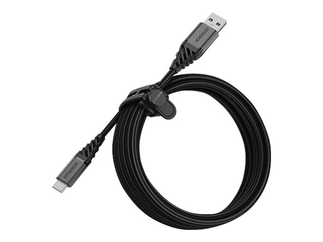 OtterBox Premium - USB cable - USB (M) to USB-C (M) - USB 2.0 - 3 m - dark ash black