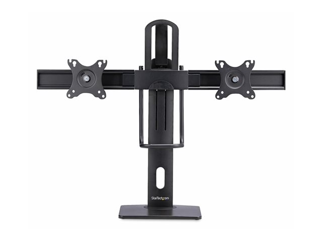StarTech.com Crossbar Dual Monitor Desk Stand, Double 27inch Screens/VESA - Stand - for 2 monitors - plastic, aluminium, steel - black - screen size: 17\"-27\" - desktop stand