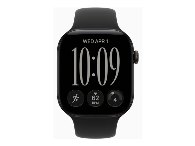 Apple Watch Series 12 GPS + Cellular 46mm Black Aluminium Case with Black Sport Band - S/M