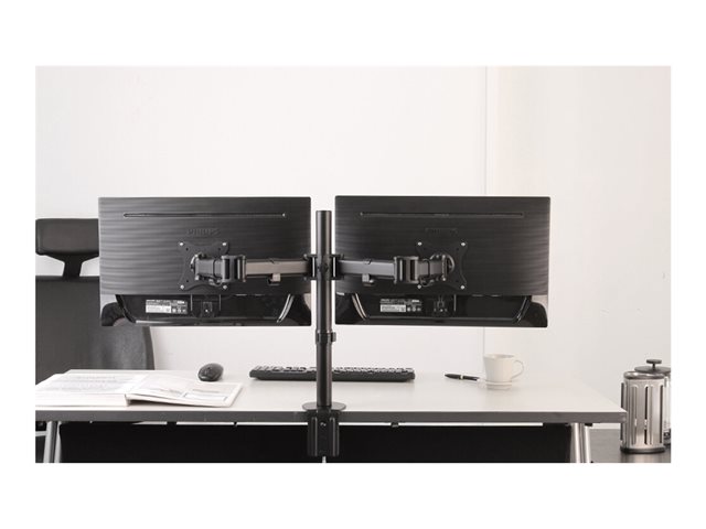 Neomounts NM-D135D - Mounting kit - full-motion - for 2 LCD displays - black - screen size: 10\"-27\" - clamp mountable, grommet, desk-mountable