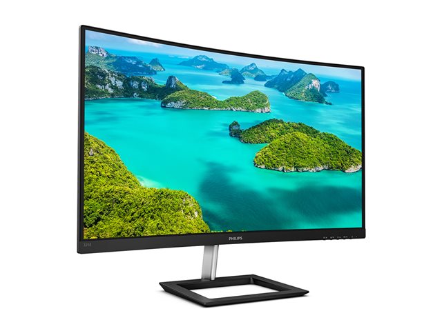 Philips E-line 325E1C - LED monitor - curved - 32\" (31.5\" viewable) - 2560 x 1440 QHD @ 75 Hz - VA - 250 cd/m² - 3000:1 - 4 ms - HDMI, VGA, DisplayPort - textured black