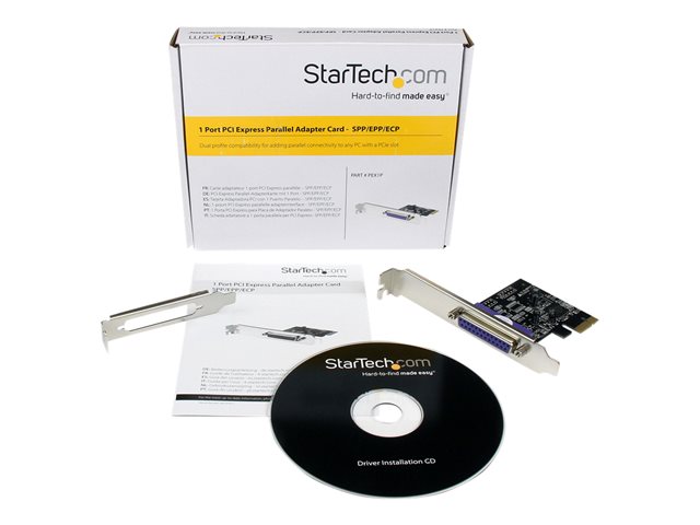 StarTech.com 1 Port PCI Express Dual Profile Parallel Adapter Card - SPP/EPP/ECP - 1x DB25 IEEE 1284 PCIe Parallel Card (PEX1P) - Parallel adapter - PCIe - IEEE 1284