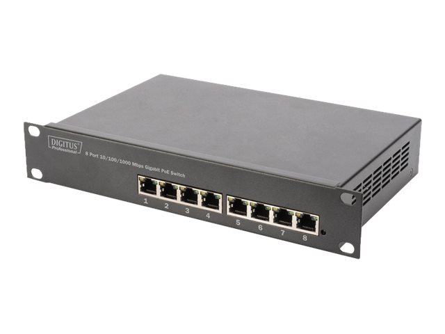 GIGABIT ETHERNET POE SWITCH 8-PORT POE 10 INCH 80W POE BUDGET