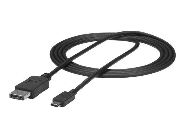 StarTech.com 6ft/1.8m USB C to DisplayPort 1.2 Cable 4K 60Hz, USB-C to DisplayPort Adapter Cable HBR2, USB Type-C DP Alt Mode to DP Monitor Video Cable, Works with Thunderbolt 3, Black - USB-C Male to DP Male - DisplayPort cable - 24 pin USB-C (M) to DisplayPort (M) - Displayport 1.2/Thunderbolt 3 - 1.8 m - 4K60Hz (3840 x 2160) support - black - for P/N: TB33A1C, TB3DK2DPPD, TB3DK2DPPDUE, TB3DK2DPW, TB3DK2DPWUE, TB3DKDPMAW, TB3DKDPMAWUE