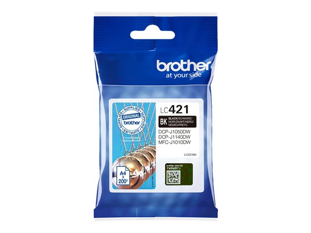 Brother LC421BK - Black - original - ink cartridge - for Brother DCP-J1140DW, DCP-J1800DW, MFC-J1010DW, MFC-J1012DW