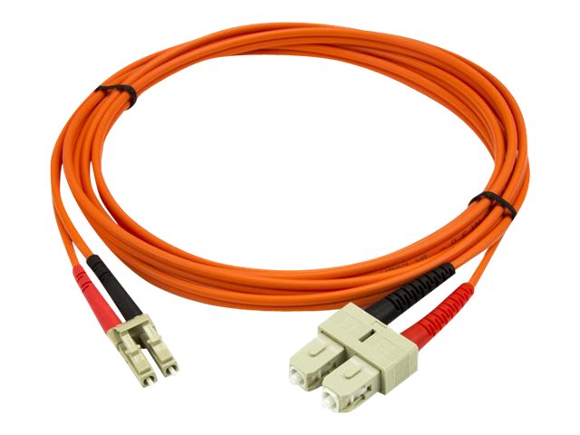 StarTech.com 2m Fiber Optic Cable - Multimode Duplex 50/125 - LSZH - LC/SC - OM2 - LC to SC Fiber Patch Cable - Network cable - LC multi-mode (M) to SC multi-mode (M) - 2 m - fibre optic - duplex - 50 / 125 micron