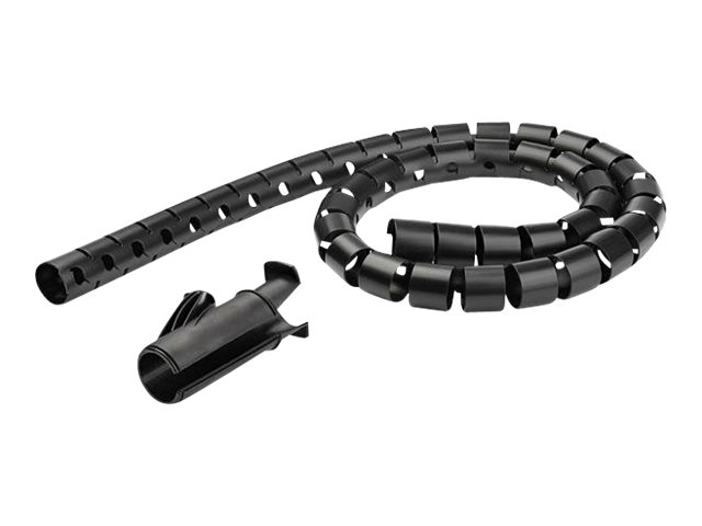 StarTech.com 1.5m (4.9ft) Cable Management Sleeve - Spiral - 1.8\" (45mm) Diameter - W/ Cable Loading Tool (CMSCOILED3) - Cable sleeving kit - black - 1.5 m